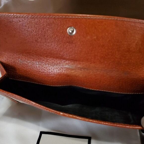 Gucci GG Logo Continental Canvas Tan Bifold Wallet with Leather Trim. 1462012778 - Picture 10 of 11